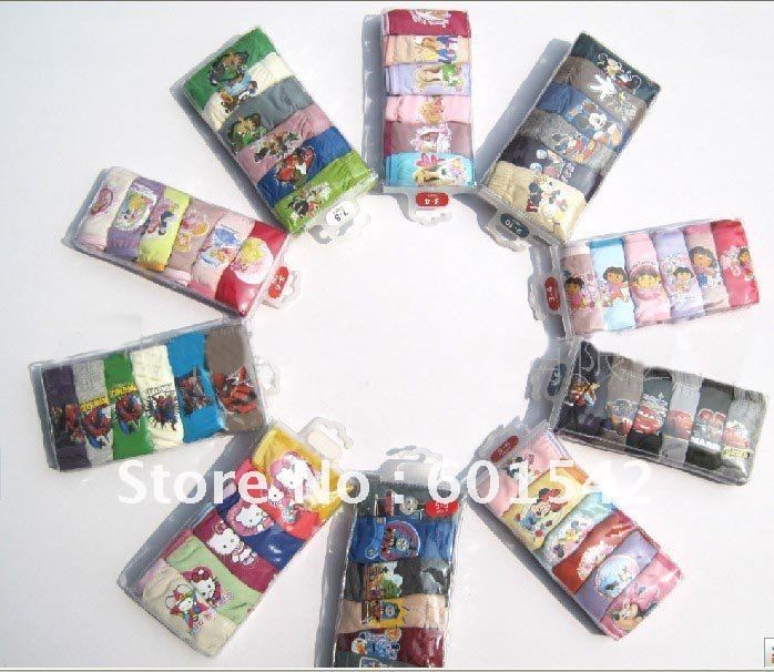 free ship-Mix wholesale-cartoon designs children/boys/girls underwear(3-12Years)