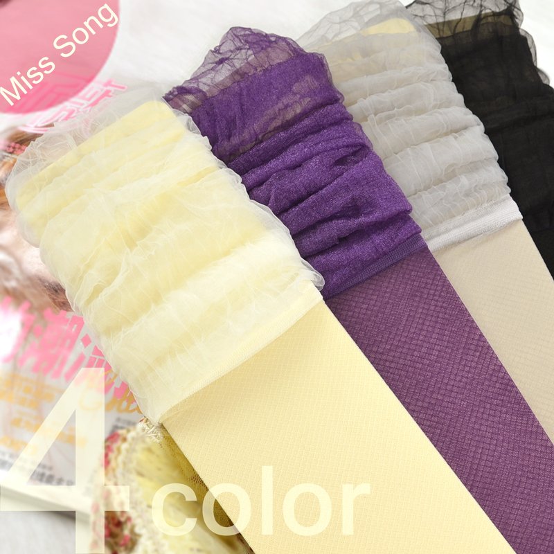 free ship multicolour bubble socks ultra-thin stockings Transparent vintage pile of pile of socks lace short socks female