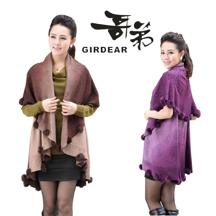 Free ship new long cape outerwear cardigan sweater plus size sweater female autumn and winter