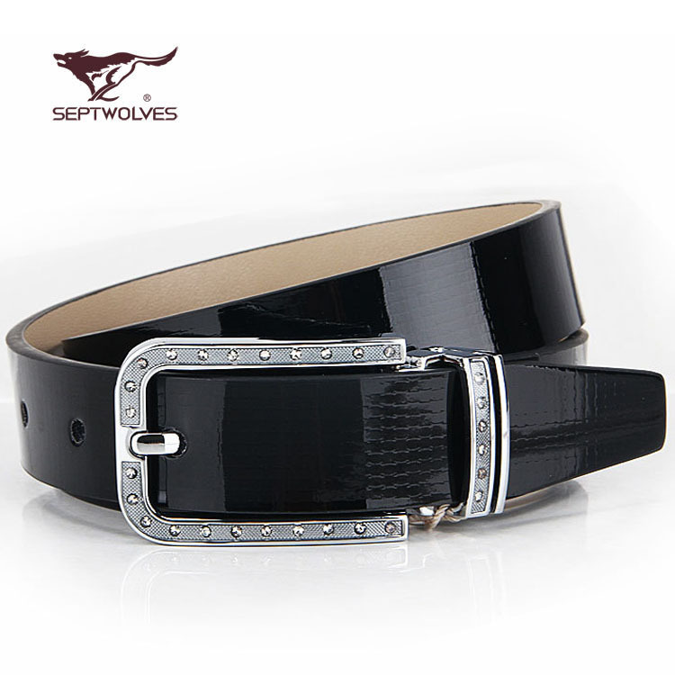 free ship super discount SEPTWOLVES women's casual commercial genuine leather pin buckle strap h8157000