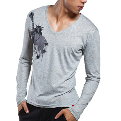 Free shiping 2pcs/lot Zod underwear mens long-sleeve top print long-sleeve short design 107002