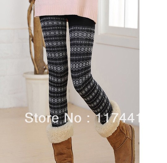 Free shiping fashion women leggings pants stockings add villi winter warm leather jeans