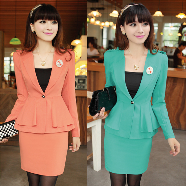 Free  shiping  hot 2012 autumn women's slim outerwear professional set