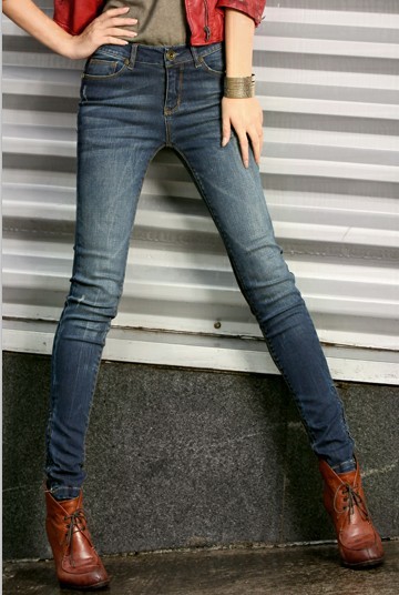 Free shiping Ladies jeans skinny pencil pants denim trousers