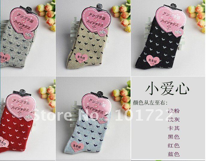 FREE SHIPMENT,Fashion lady's antumu and winter warm short socks,rabbit fur socks,knee-high thickness sock,candy color,free size