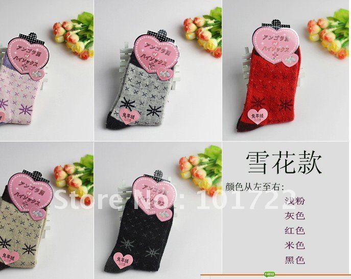 FREE SHIPMENT,Fashion lady's antumu and winter warm short socks,rabbit fur socks,knee-high thickness sock,candy color,free size