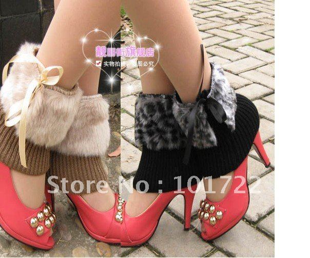 FREE SHIPMENT,Fashion lady's fur legs warmer,winter leg covers,long size,colorful