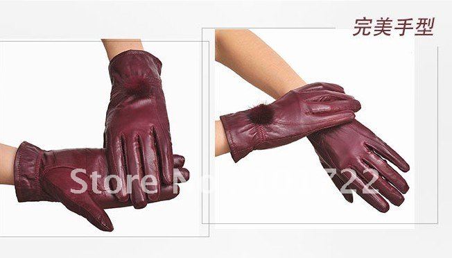 FREE SHIPMENT,Fashion lady's gloves,winter warm gloves,leather gloves,real leather quality,free size for women