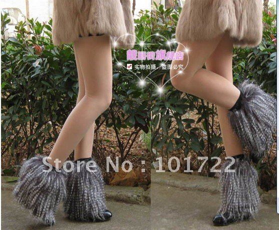 FREE SHIPMENT,fashion winter fur leg warmers,long fur ,different colors