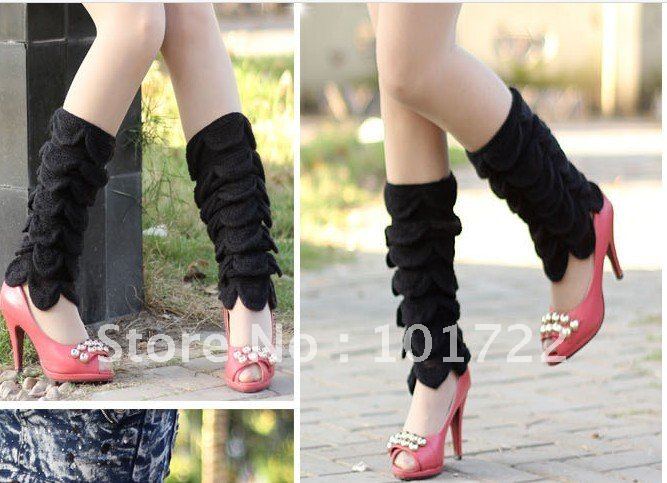 FREE SHIPMENT,fashion winter knitting leg warmers,long size,weave shape ,lady's leg covers,different colors