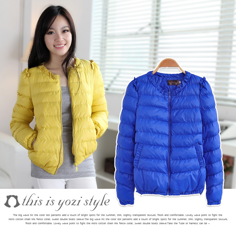 Free shippin Winter new arrival winter sweet zipper-up thermal massifs wadded jacket outerwear ac374