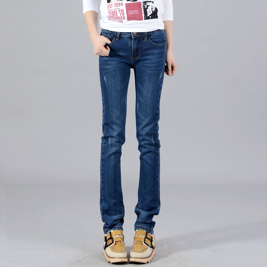 Free shipping 05 - 1317 spring jeans female wearing white skinny pants pencil pants all-match trousers