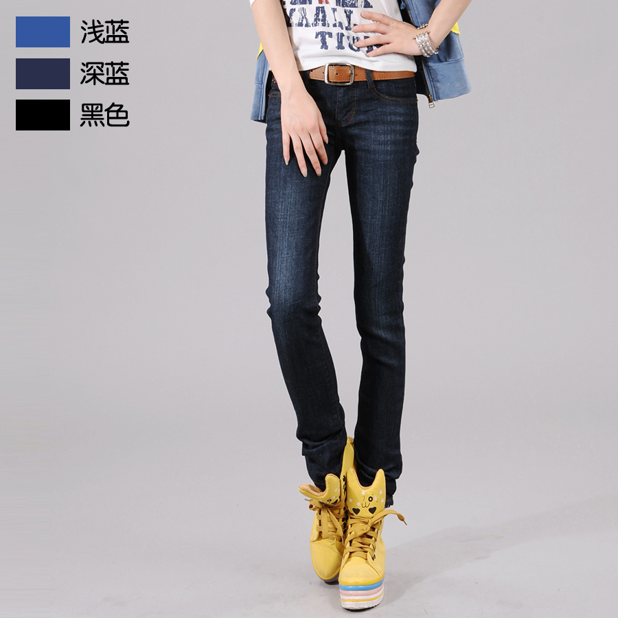 Free shipping 05 - 502 skinny pants pencil pants boot cut jeans plus size elastic 2013 female trousers