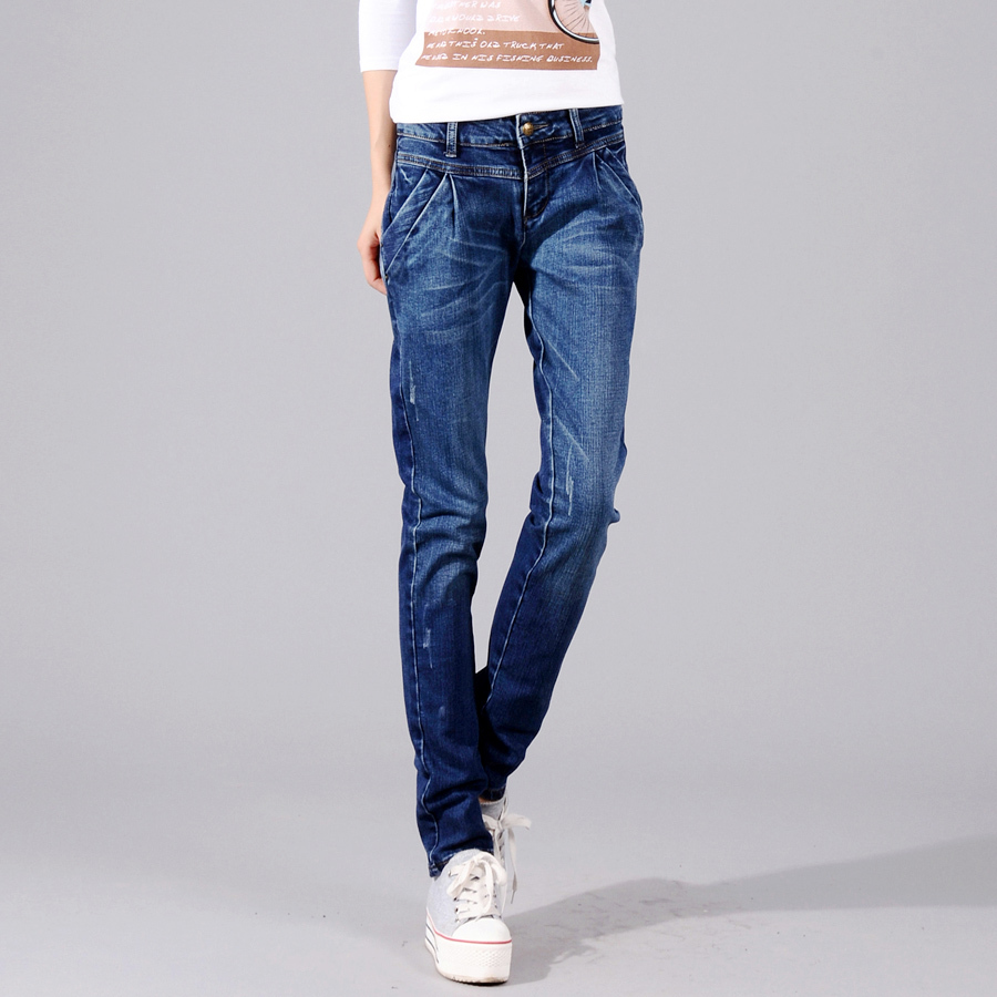 Free shipping 05-a5322 gradient color jeans female skinny pants pencil pants slim all-match trousers