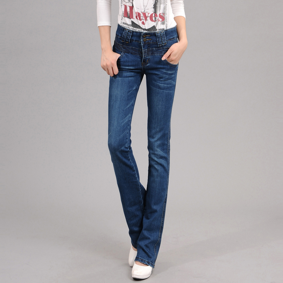 Free shipping 06 - 1835 autumn slim jeans female all-match flare trousers boot cut long trousers