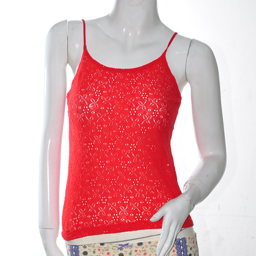 free shipping 1 cutout small red spaghetti strap top small vest spaghetti strap vest