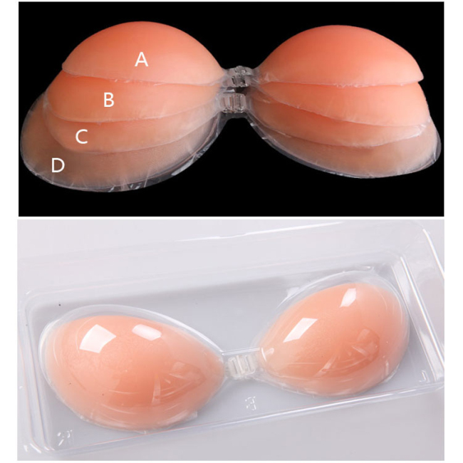 Free Shipping 1 Pair Sexy Invisible Bra Self-Adhesive Strapless Silicone Breast Form Enhancer Bra Size A B C D