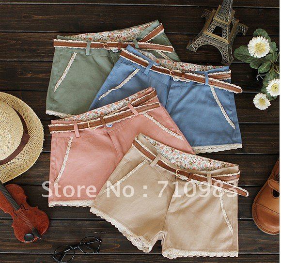 Free Shipping (1 piece/lot) 2012 hot sale low price ladies shorts ladies shorts