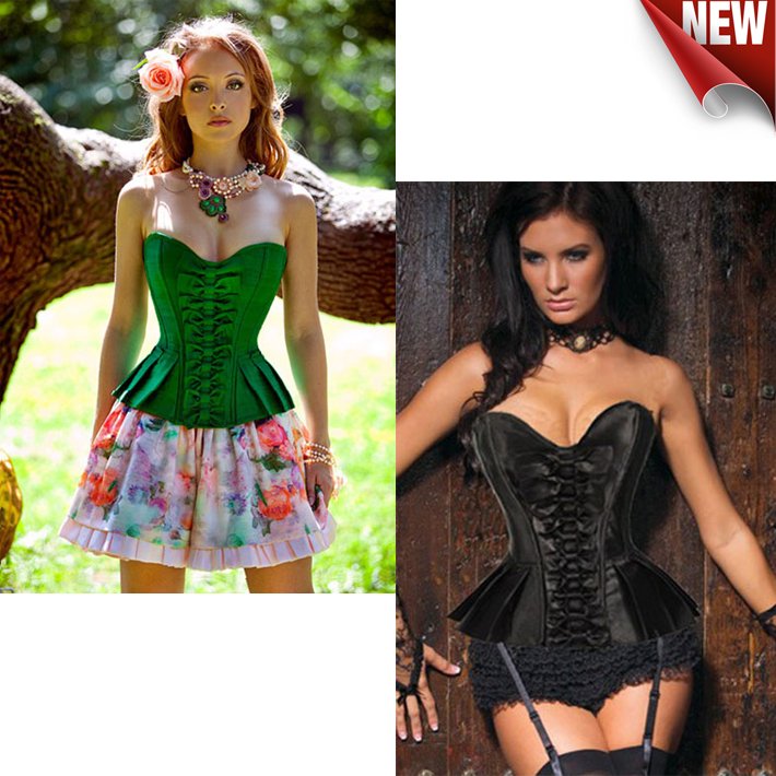 Free shipping 1 Set 2012 Hotsale! Women's Sexy Green / Black Corset LB4377