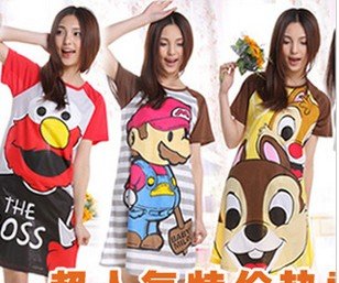 free shipping 10/lot cartoon hello kitty cotton pajamas,free size nighegowns women clothing sleep lounge/pajamas dress