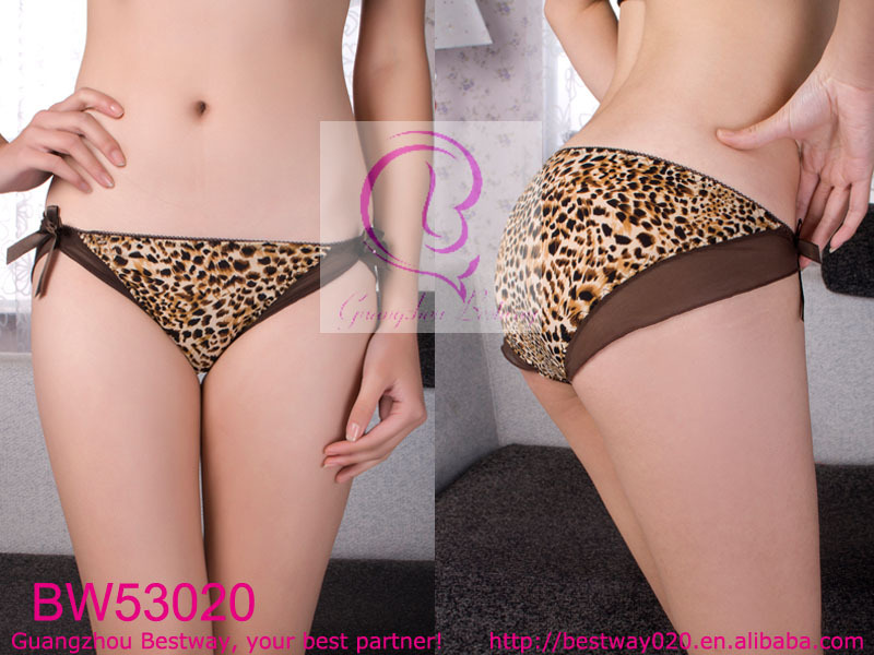 Free shipping 10-pack printing leopard string bikini with two sides bows sexy cute charming