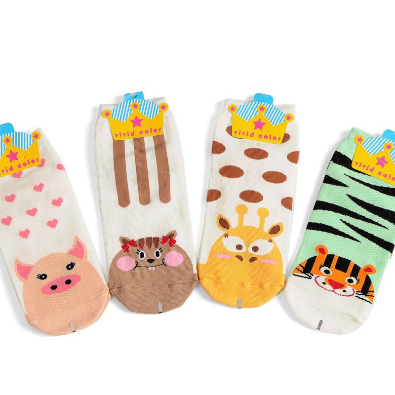 Free Shipping! 10 Pairs Cartoon socks animal female sock slippers sock wk112