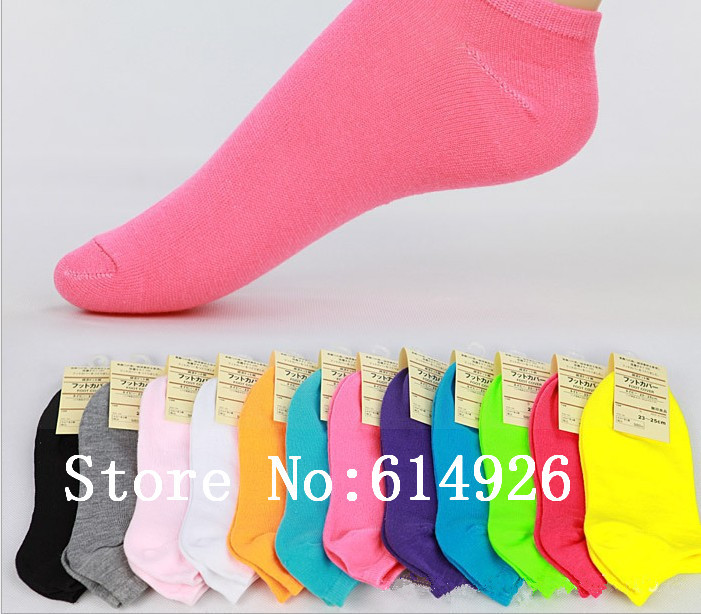 Free shipping  10 pairs lady's  Candy color cotton  socks stockings