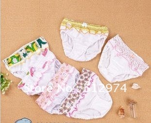 Free shipping 100% cotton Children  underwear cute cartoon Girl's briefs Random delivery,super quality