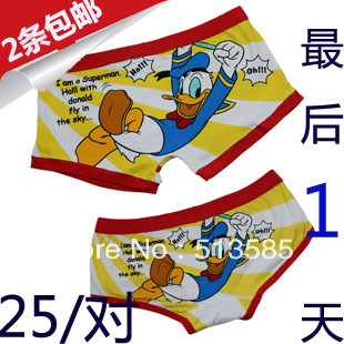 free shipping 100% cotton women's shorts male panties super man panties trunk cartoon lovers underwear briefs lovers panties