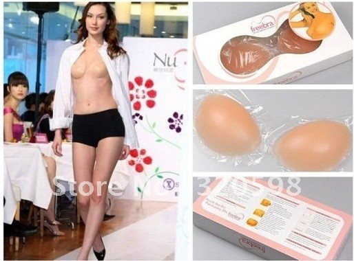 Free Shipping 100pairs/lot THICKEN Freebra Silicone,Invisible Silicone Bra,Nude Magic Bra