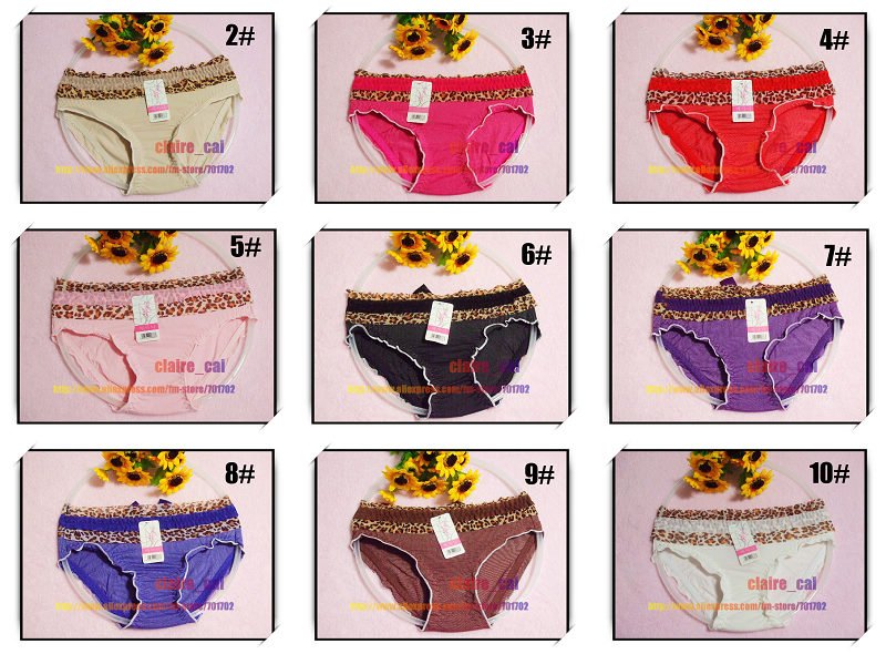 Free shipping 100pcs10colors Leopard Solid-color simple Cute Bowknot Panty Women&Ladies Brief underwear Briefs sexy Panties 4131