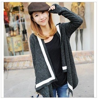 Free Shipping /1048# Department not specifications COPINE knitting wool mixed mohair Coat ~~ ~~~/Free Size / Dark Gray