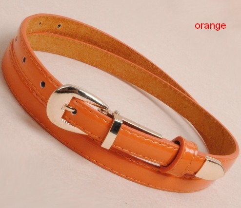 Free shipping 10pcs/lot Cowhide leather belt female Korean fine candy color decoration fashion belt BE009