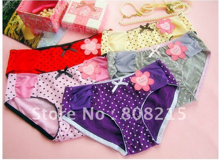 Free shipping 10pcs/lot highest quality Little bow cotton underwear female short