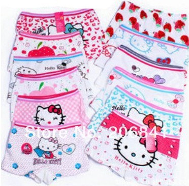 Free shipping!!  10pcs/lot Kids cartoon cotton underwears baby girls short pants Hello Kitty pants