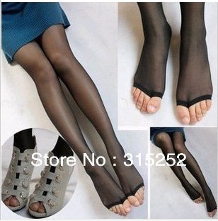 Free shipping.(10pcs/lot) Womens Silk Stocking Sexy Tights pantyhose Lady dew toe tights Socks With Toes For Open Toe Shoes