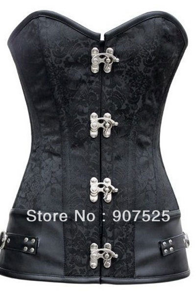 FREE SHIPPING!(10pieces) 100% Brand New Women's Sexy lingerie,Brocade Steampunk Corset with Clasp Fasteners,LC5273