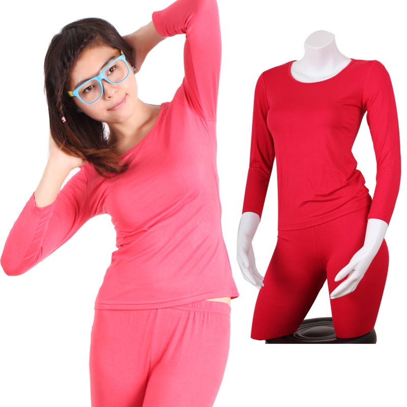 Free shipping 12 comfortable modal o-neck autumn underwear set women's thermal underwear w121006