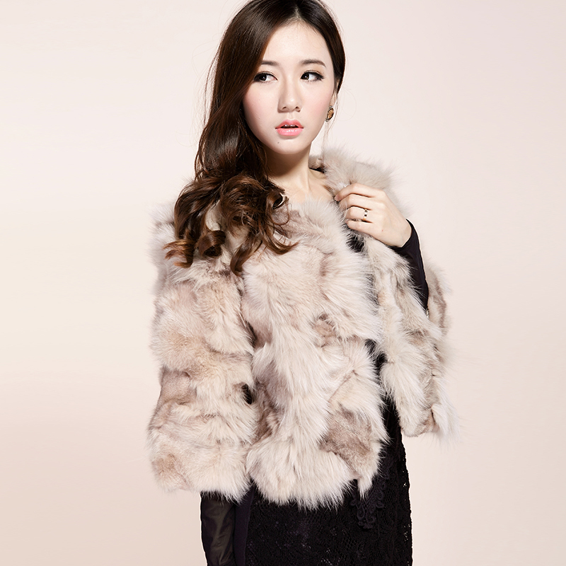 free shipping! 12 o-neck short design outerwear natural fur fashion noble top outerwear blq