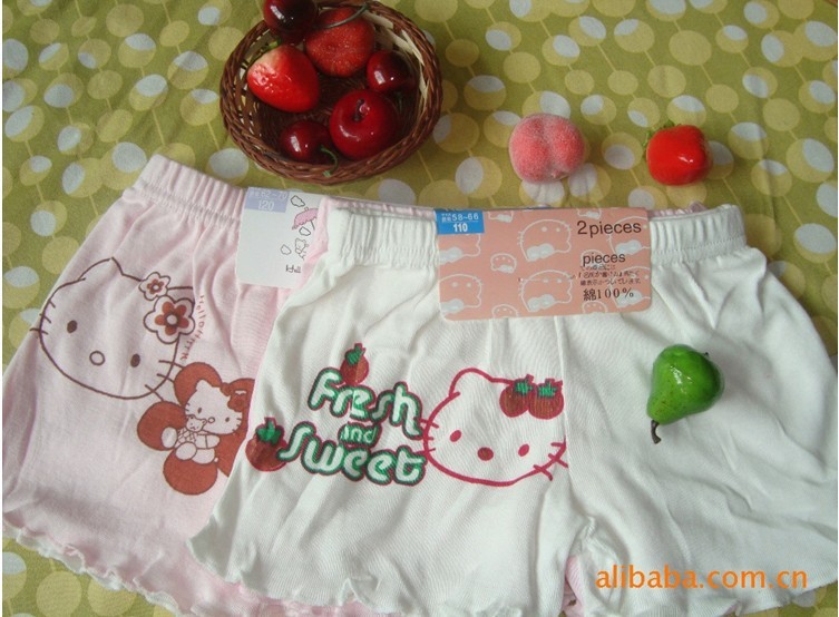 Free shipping--12 pcs Foreign trade children's underwear cotton KT cat boxer  pants random colors