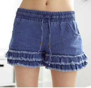 Free Shipping 120 women's autumn edging casual sweet denim shorts wholesale