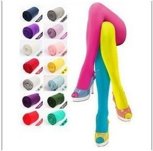 Free shipping 120D velvet pantyhose candy color lady tights opaque meat 15colors 10pcs/lot mix colors KY060