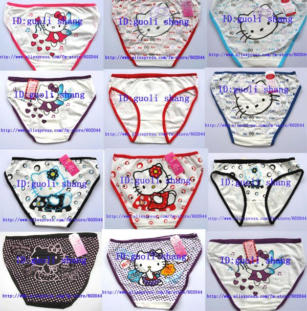 Free shipping 120pcs Hello kitty girl's cute cotton underwear Wholesale