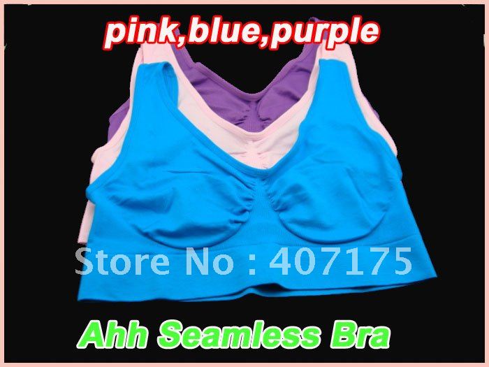 Free Shipping 120pcs/lot=40set Ahh Bra Shear Ahh Seamless Leisure Bra,no padding,3 Color a Set Only One Set Sale(OPP bag)