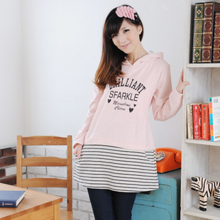 Free shipping 12661 nursing clothing with a hood long-sleeve sweater sweatshirt nursing clothes maternity clothing top