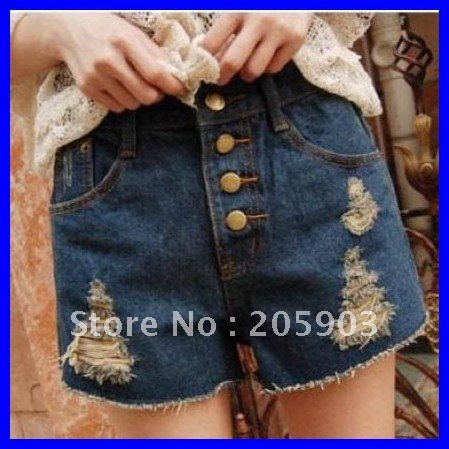 FREE SHIPPING!(12PC/lot)Wholesale High Waist Loose Style Hot Pants Jeans 2012 Women secy shorts wholesale 78602