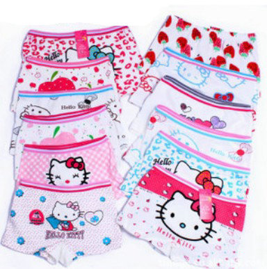 Free shipping!12pcs /lot baby cartoon designs shorts hello kitty underwears children cotton short pants