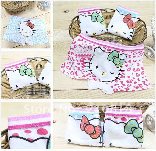 Free Shipping 12pcs/lot cartoon printing cat patterns girls / boys 100% cotton underwear, children's briefs & boxer shorts