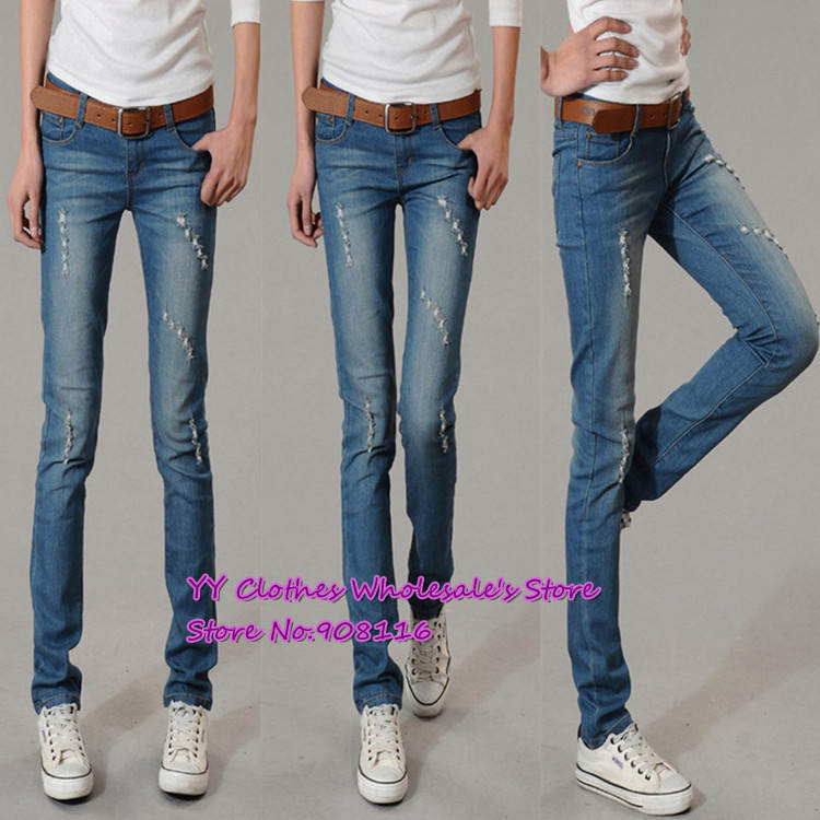 Free shipping,1pcs/lot,2013 Korean Women's Skinny Pencil Jeans Slim Fit Long Pants Trousers,26-31,X2823