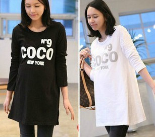 Free shipping 1pcs Maternity clothing autumn maternity top casual t-shirt long-sleeve maternity clothing basic shirt